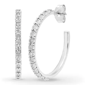 Miracle Surround Hoop Earrings with 0.15ct of Diamonds in Sterling Silver