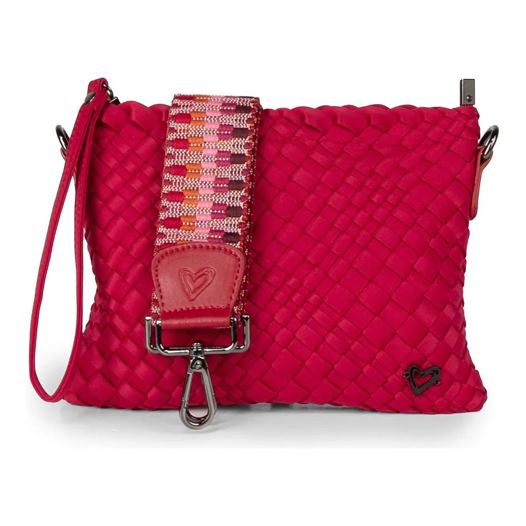 NEW: Charlotte Woven Crossbody - Cranberry Red