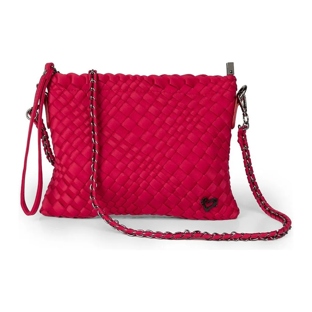 NEW: Charlotte Woven Crossbody - Cranberry Red