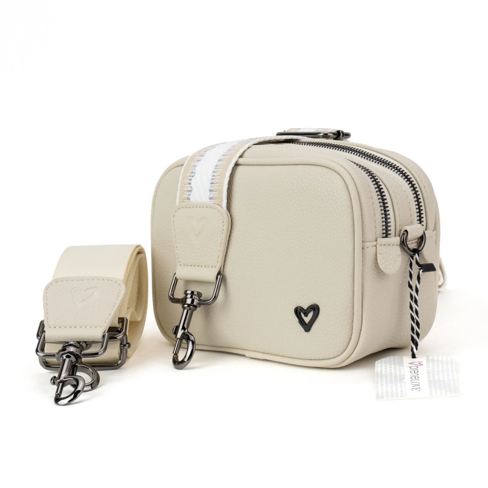 NEW: Durham Vegan Leather Crossbody - Bone