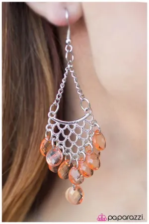 Paparazzi Earring ~ Long Story Short - Orange