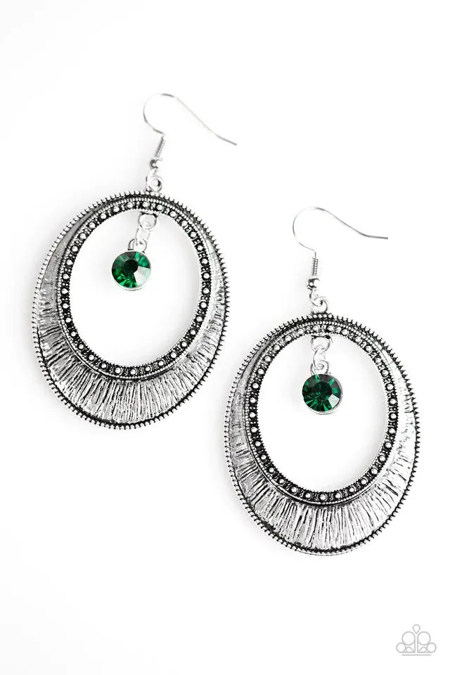Paparazzi Earring ~ Madame Marvel - Green