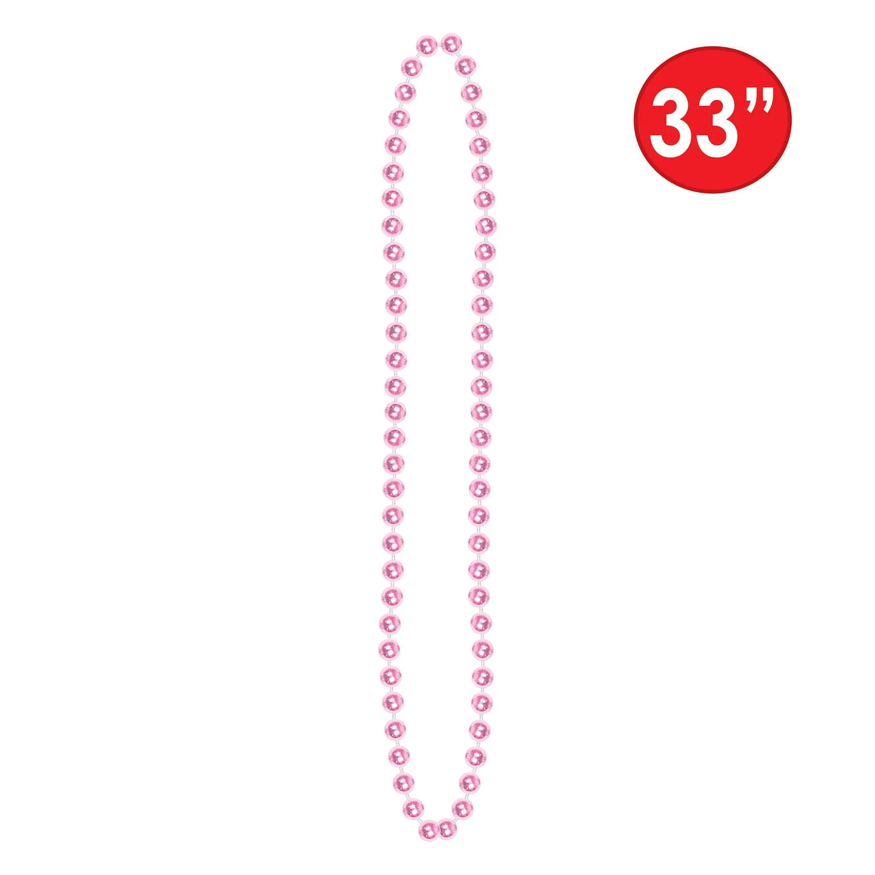 Party Bead Necklaces - Small Round pink (12 per Package)