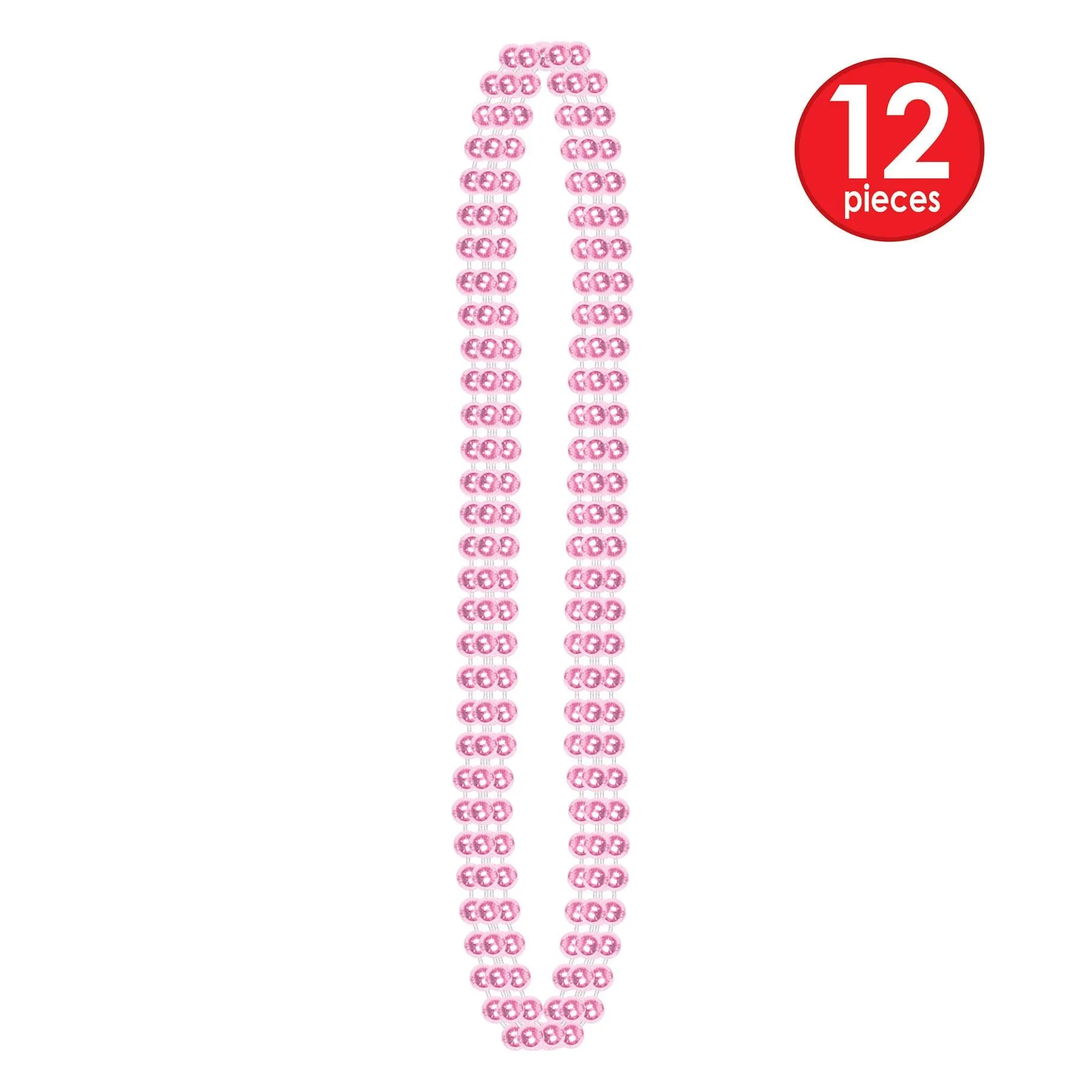 Party Bead Necklaces - Small Round pink (12 per Package)