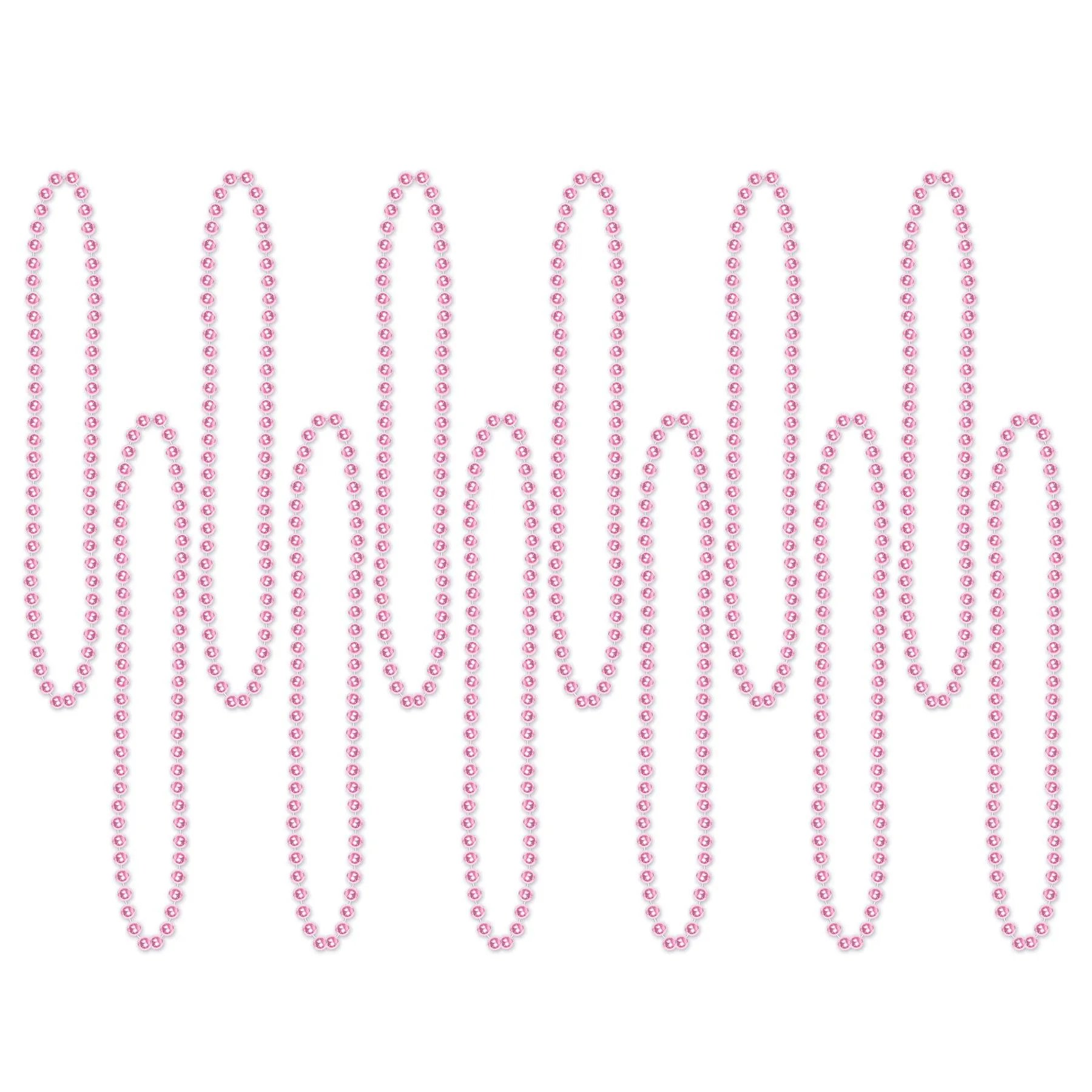 Party Bead Necklaces - Small Round pink (12 per Package)