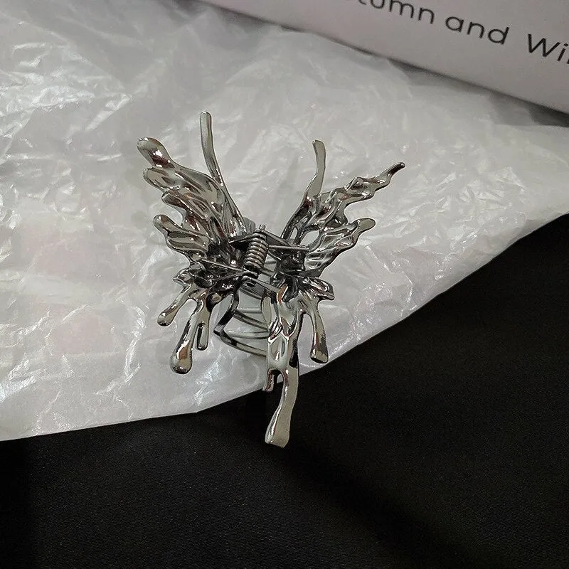 Pearl Lily Hair Clips with Butterfly Tassel