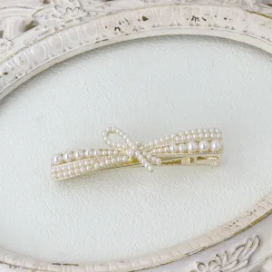 Pearl Pave Bow Pinch Clip