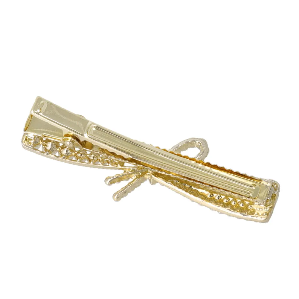 Pearl Pave Bow Pinch Clip