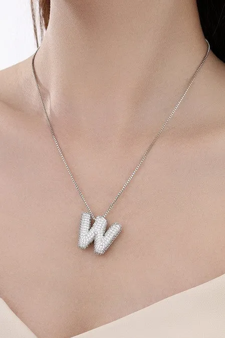 Personalized Bubble Necklace W Silver