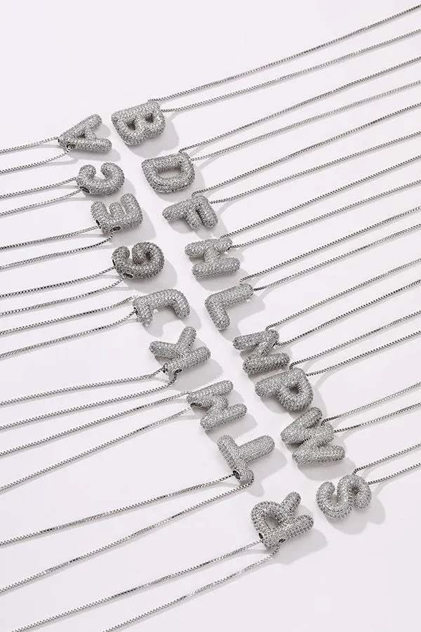 Personalized Bubble Necklace W Silver