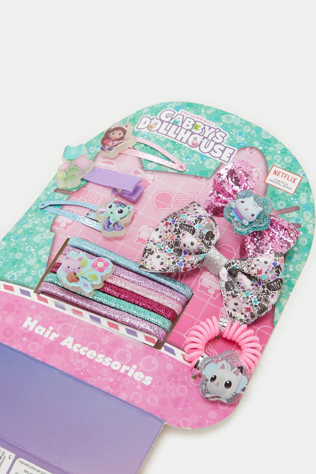 Pink And Blue Gabby's Dollhouse Hair Accessories Backpack (13 Piece)