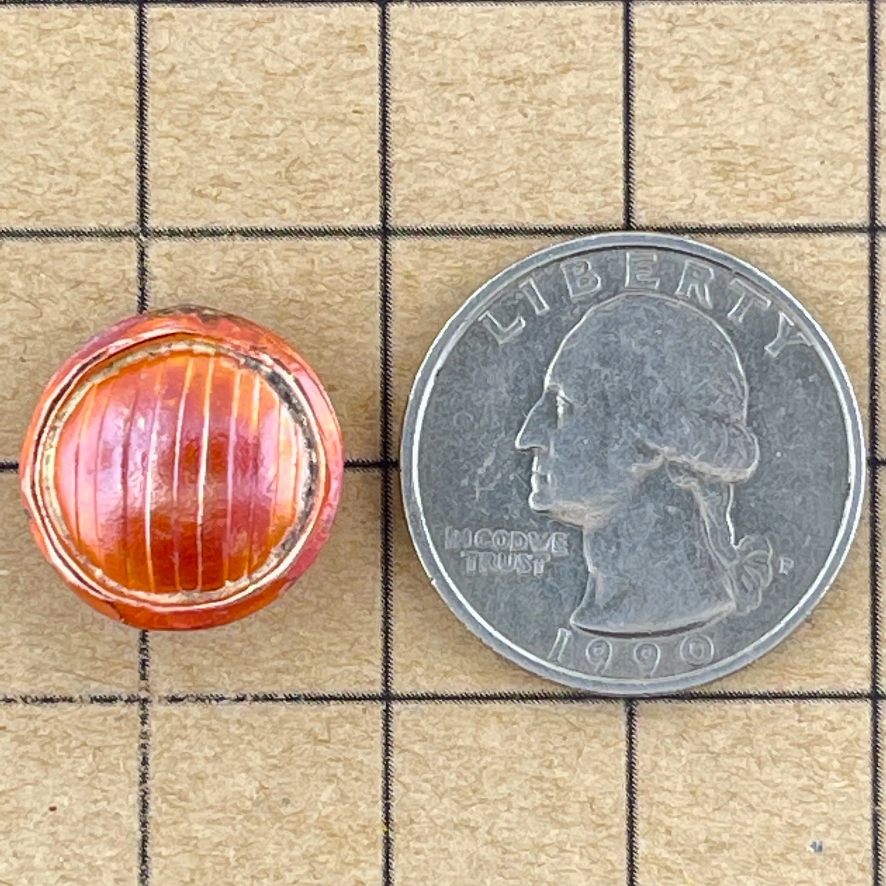 Puffy Copper Round Bead