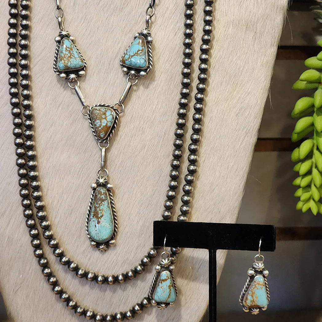 " Largo Set " #8 Turquoise Lariat & Earrings Set