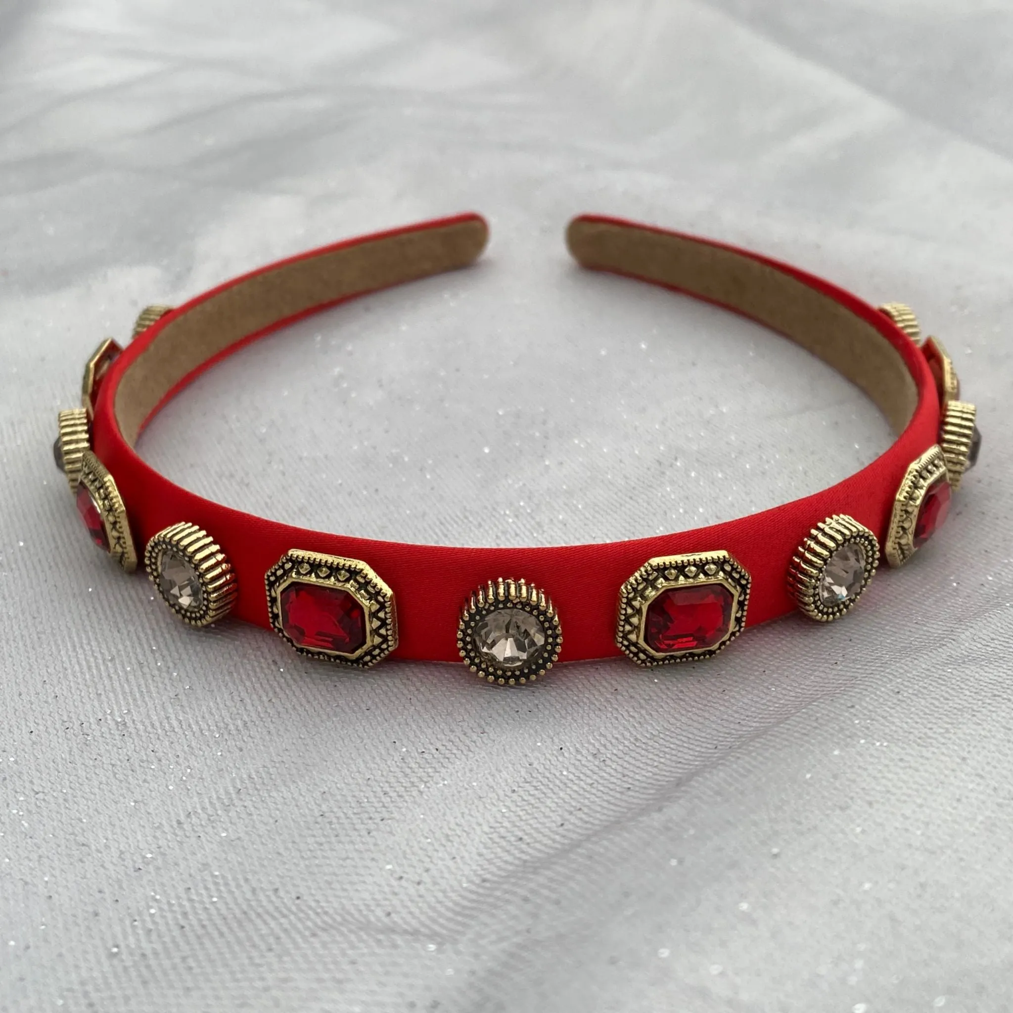 Red Headband Red Hair Band Vintage Headband