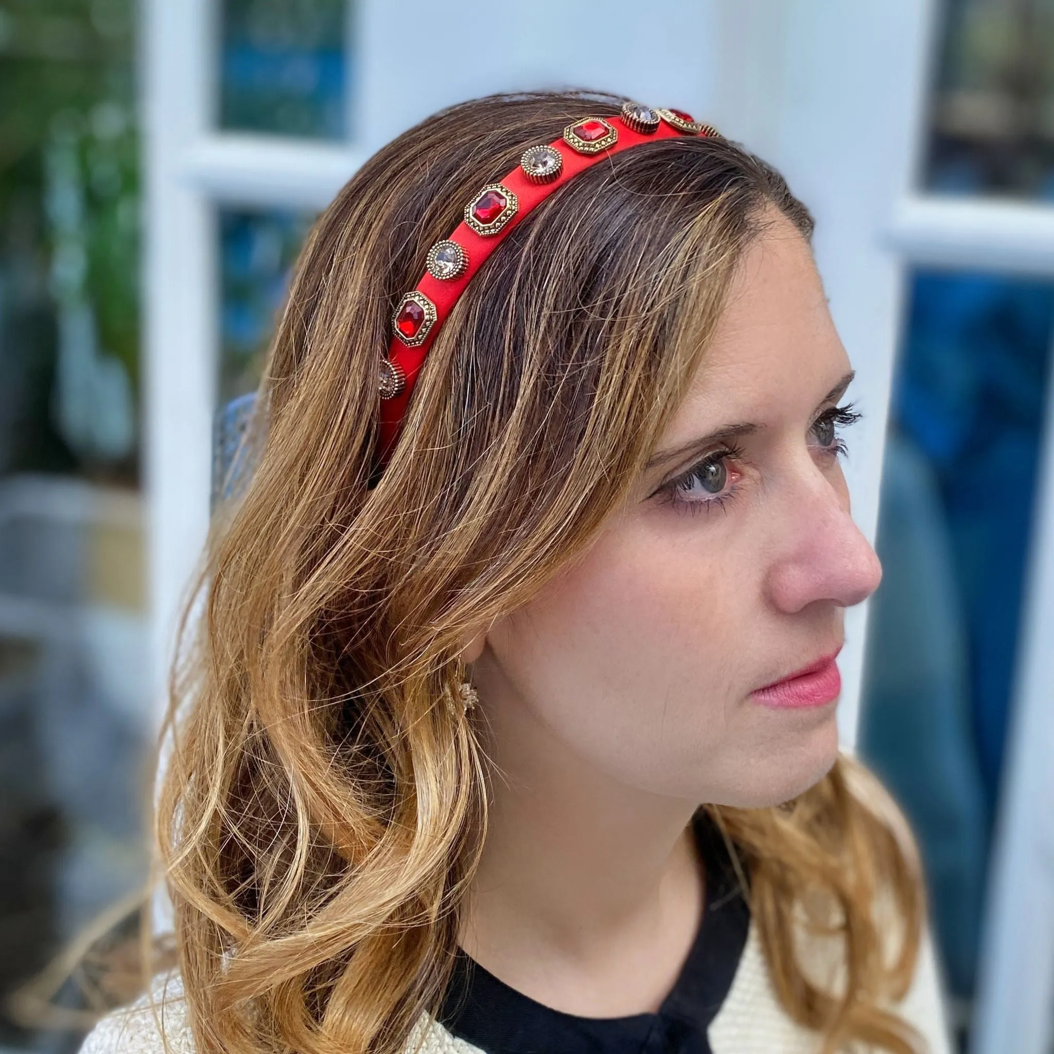 Red Headband Red Hair Band Vintage Headband