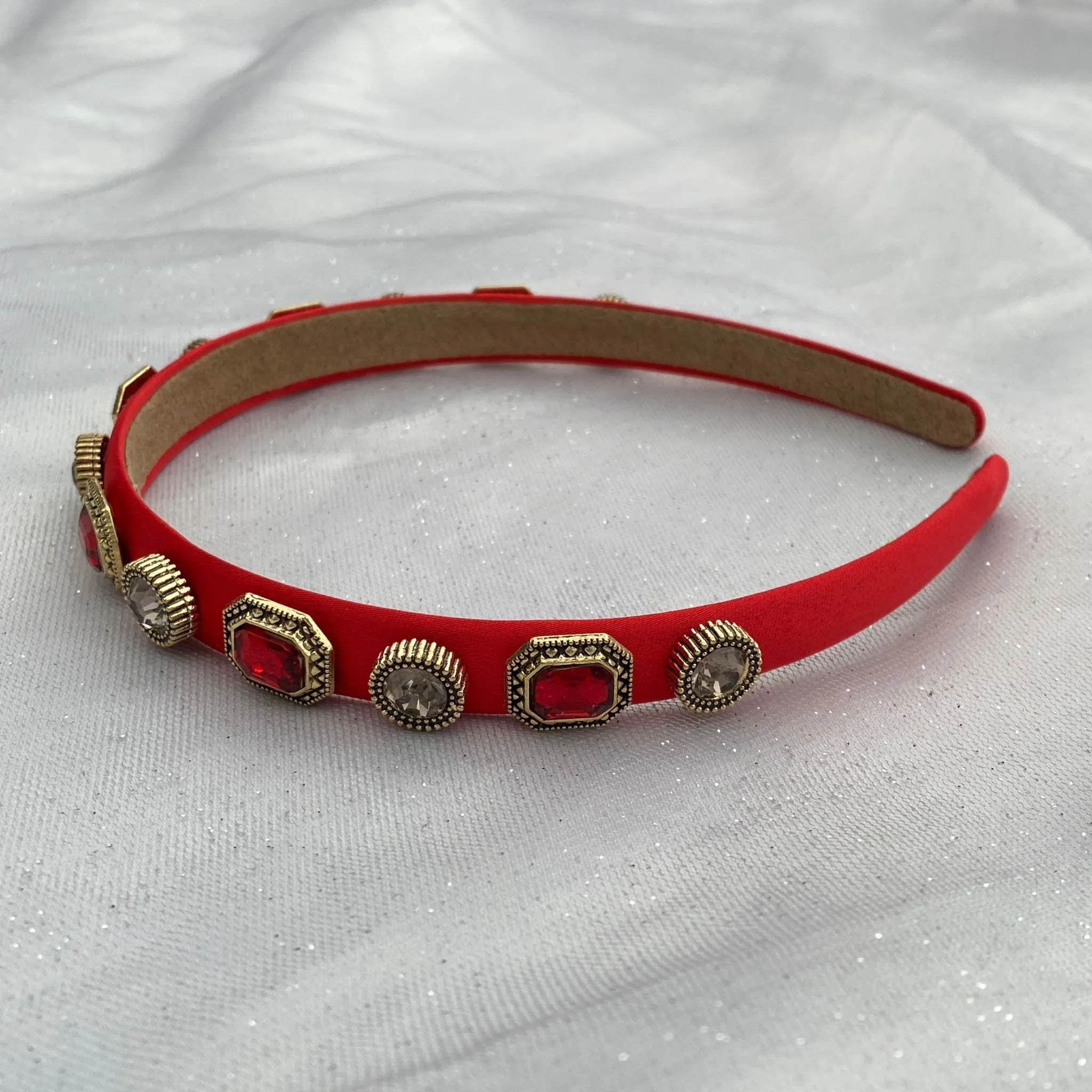 Red Headband Red Hair Band Vintage Headband