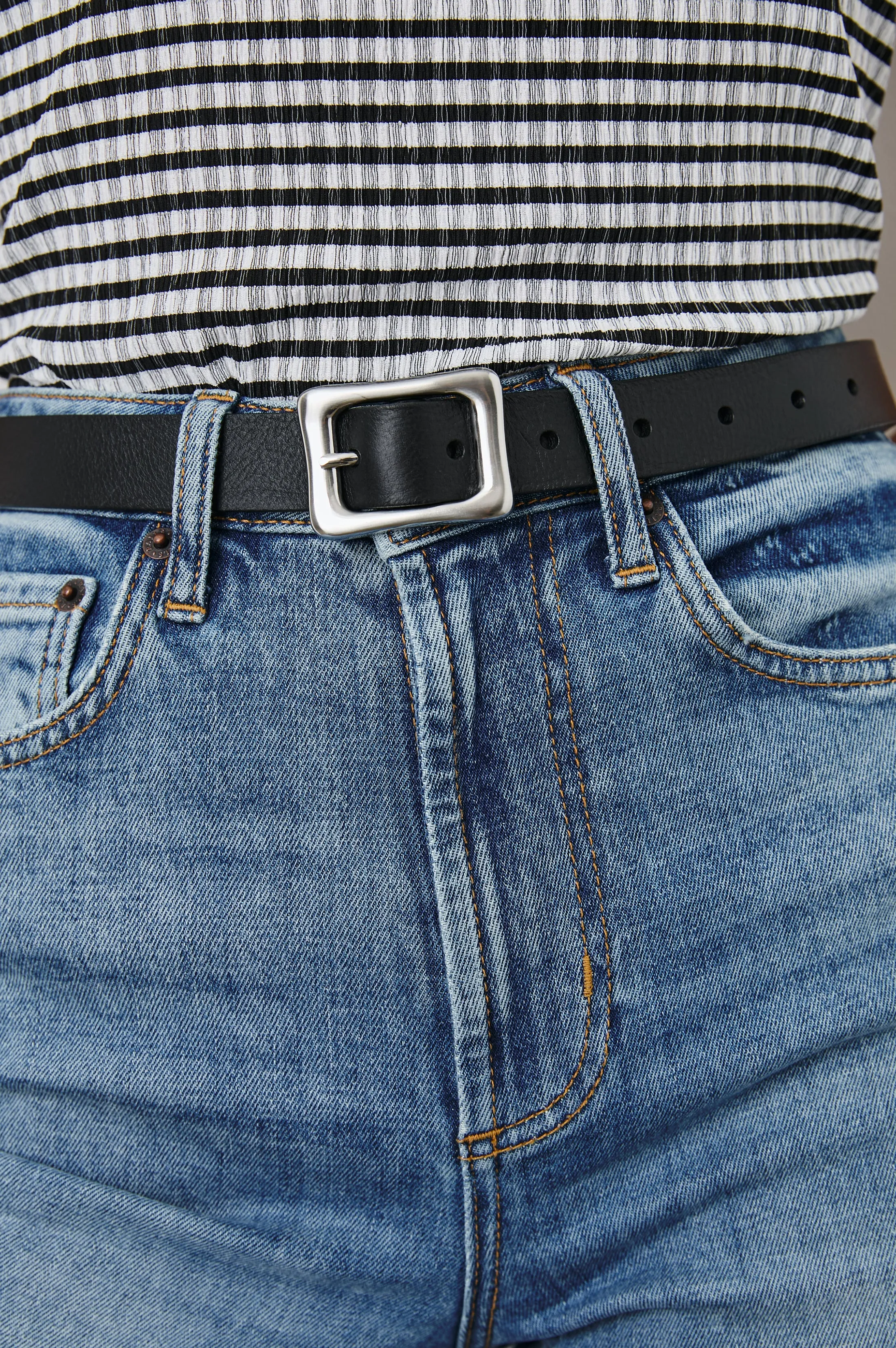REMI BELT - BLACK SILVER