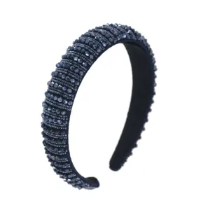 Rita Midnight Blue Beaded Fabric Headband