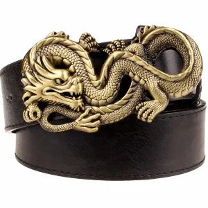 Rock Style Chinese Dragon Buckle Men Belt