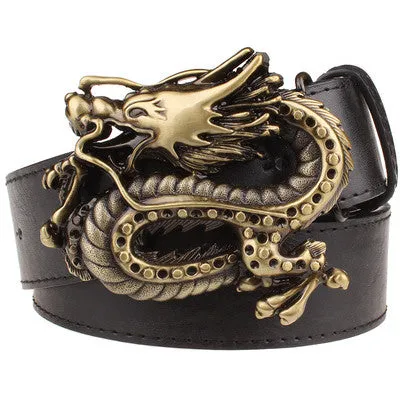 Rock Style Chinese Dragon Buckle Men Belt