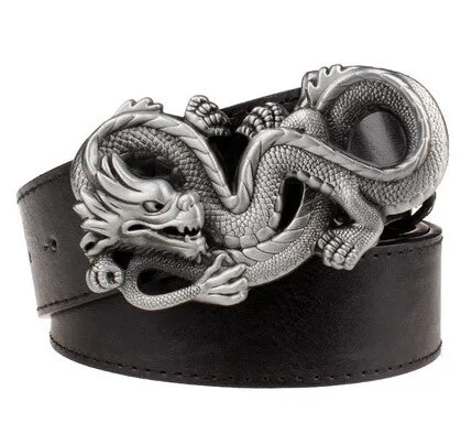 Rock Style Chinese Dragon Buckle Men Belt