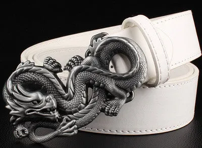 Rock Style Chinese Dragon Buckle Men Belt