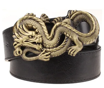 Rock Style Chinese Dragon Buckle Men Belt