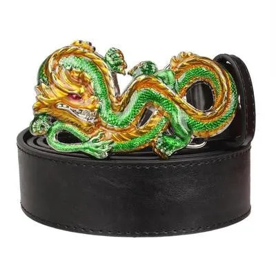 Rock Style Chinese Dragon Buckle Men Belt