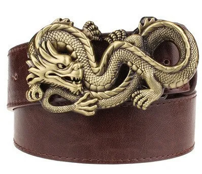 Rock Style Chinese Dragon Buckle Men Belt