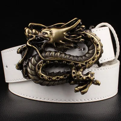 Rock Style Chinese Dragon Buckle Men Belt
