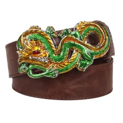 Rock Style Chinese Dragon Buckle Men Belt