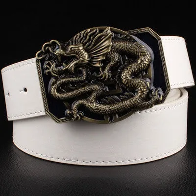 Rock Style Chinese Dragon Buckle Men Belt