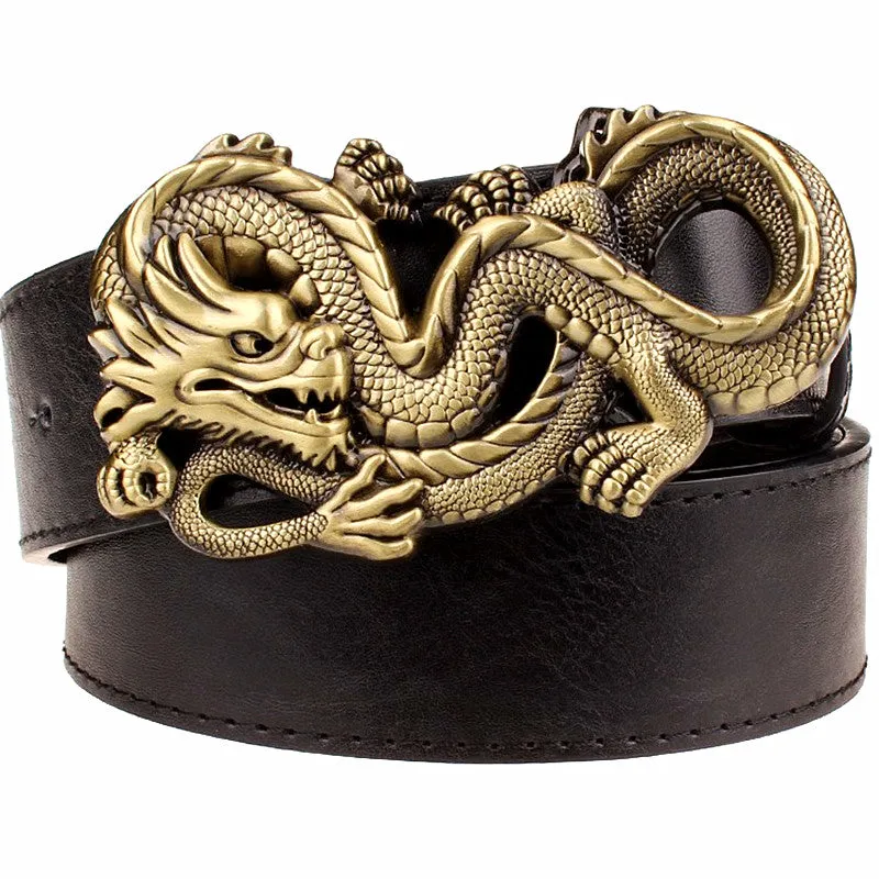 Rock Style Chinese Dragon Buckle Men Belt