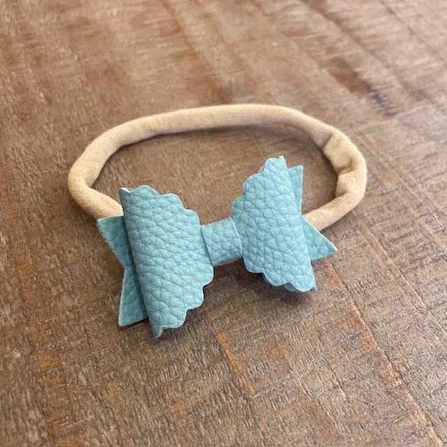 Scallop Pleather Bow Headband