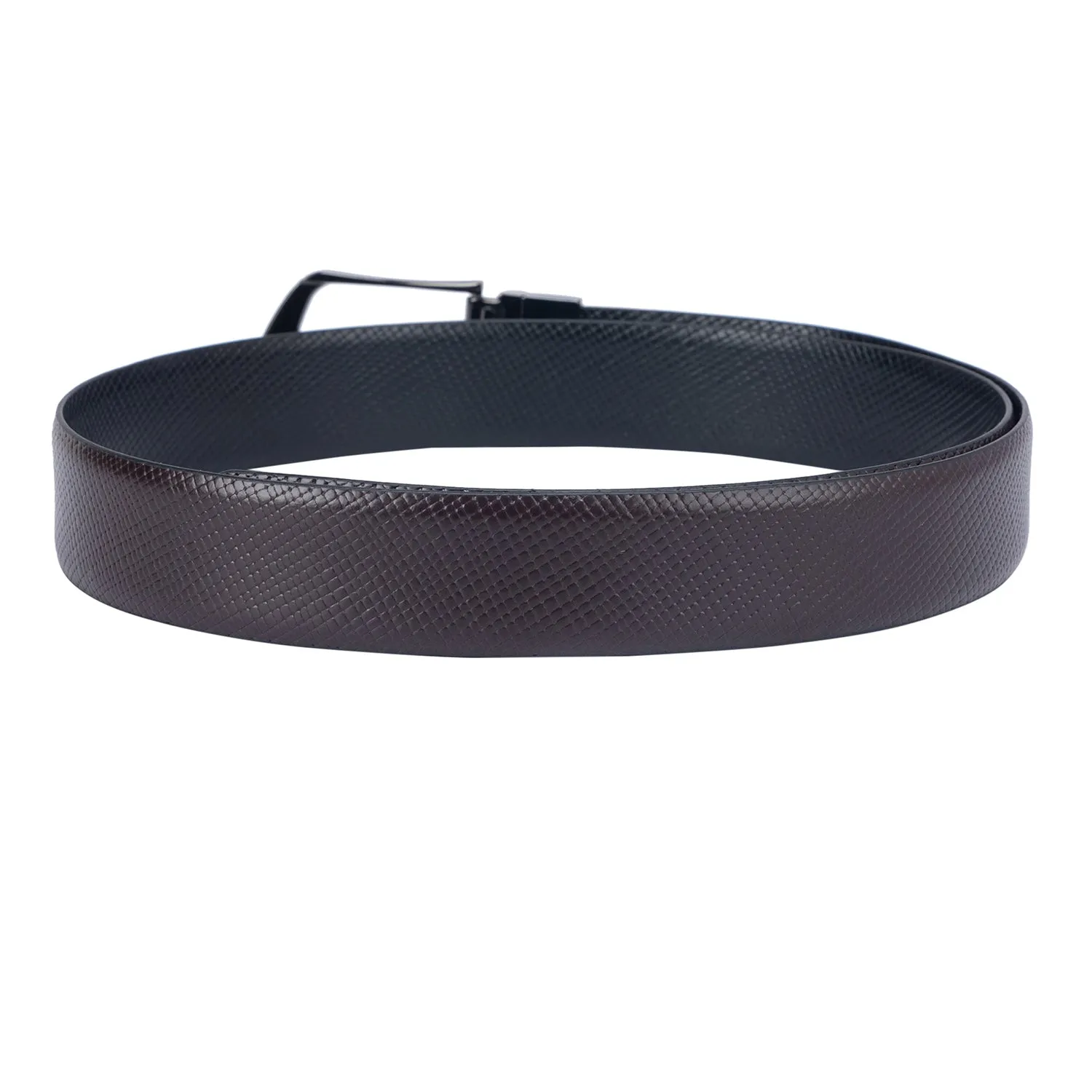 Semi Formal Matrix Leather Reversible Belt - Brown