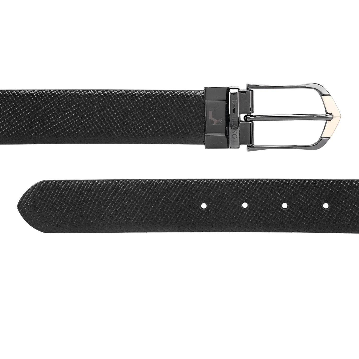 Semi Formal Matrix Leather Reversible Belt - Brown