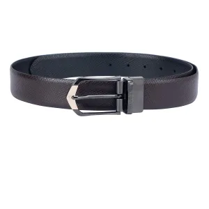 Semi Formal Matrix Leather Reversible Belt - Brown