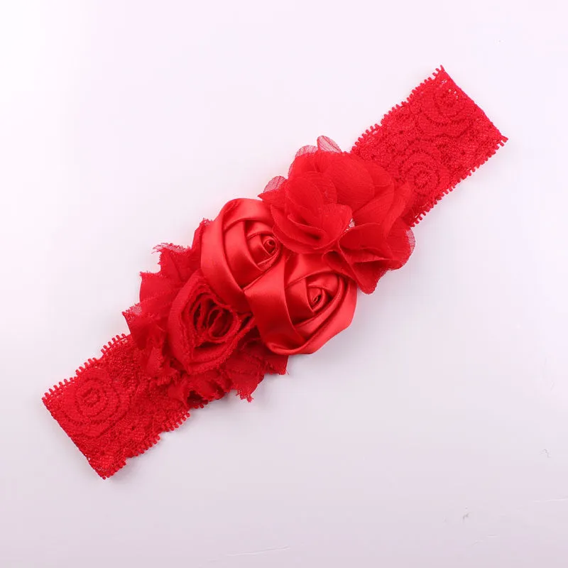 Shabby Lace Baby Headband Chic Flower Girls Headband Hair Bow Flower Headband for Baby Girl Children Hair Accessories