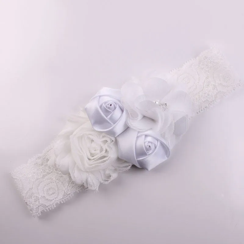 Shabby Lace Baby Headband Chic Flower Girls Headband Hair Bow Flower Headband for Baby Girl Children Hair Accessories