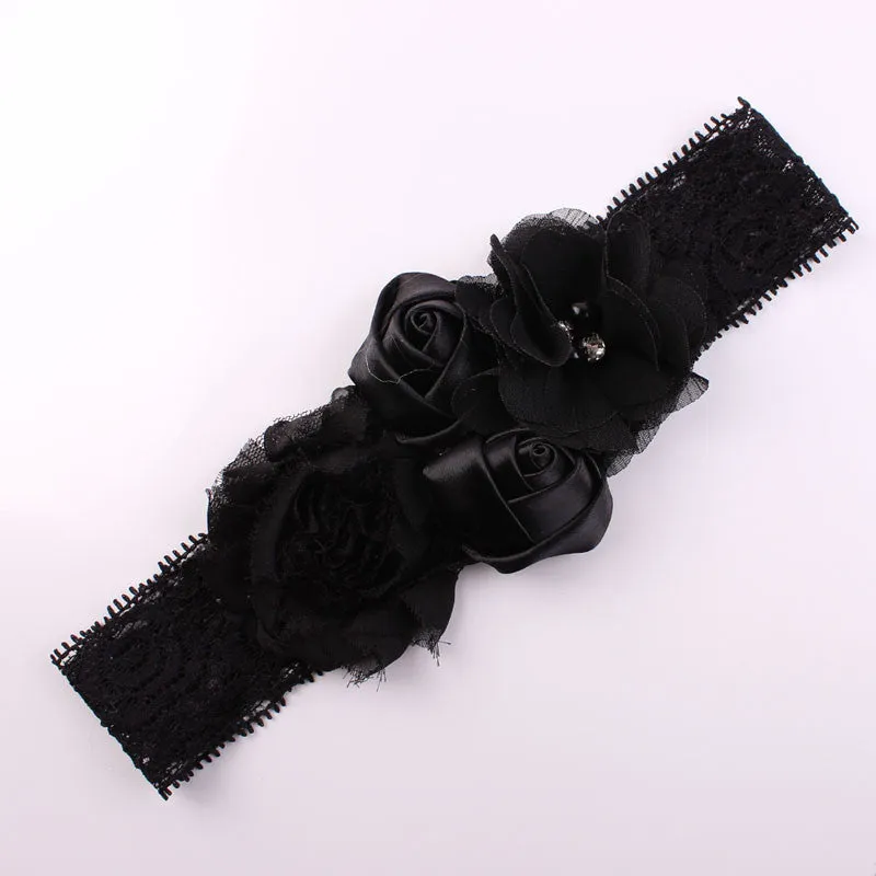 Shabby Lace Baby Headband Chic Flower Girls Headband Hair Bow Flower Headband for Baby Girl Children Hair Accessories