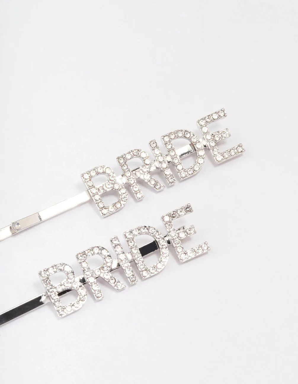Silver Diamante Bride Hair Clip Pack