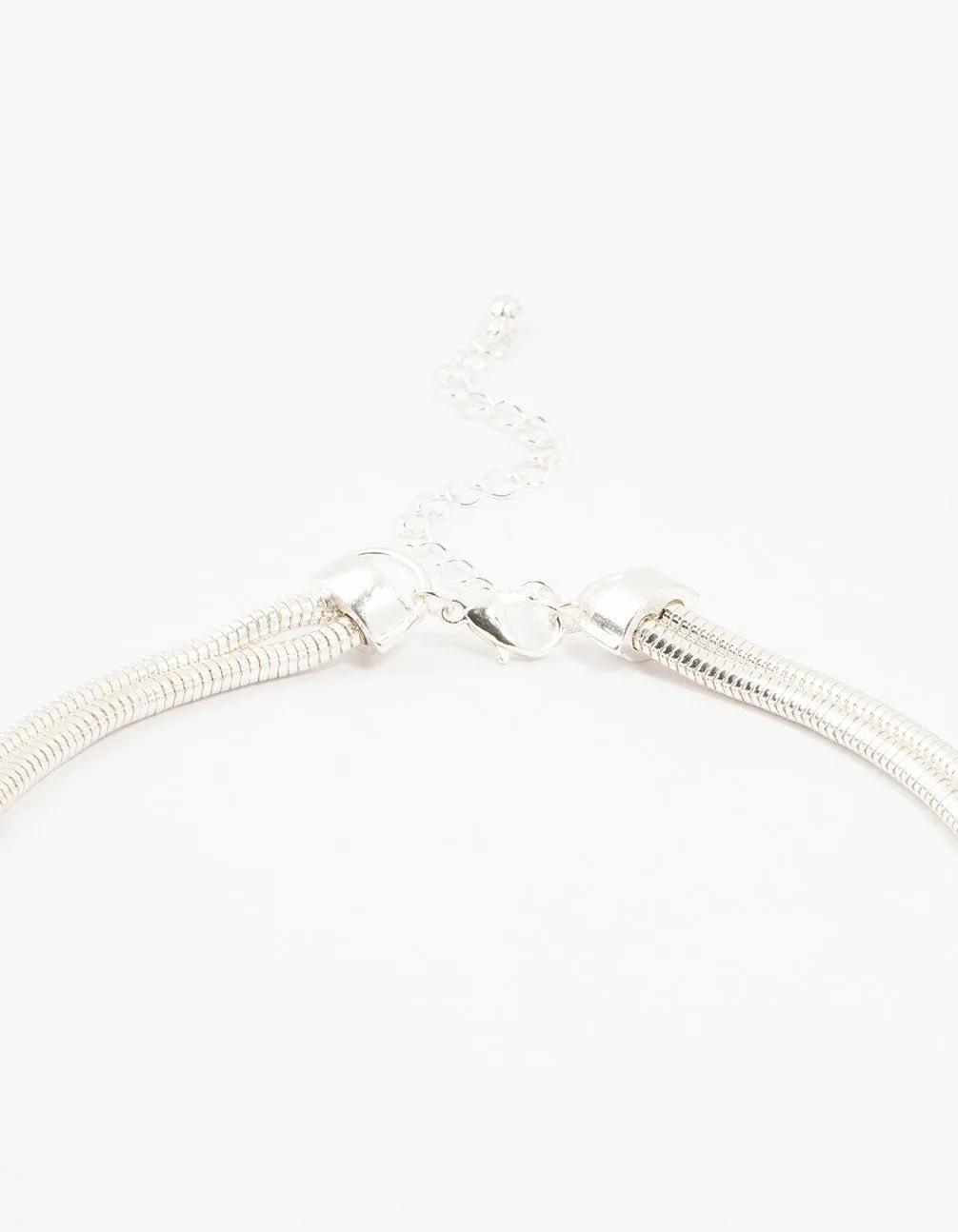 Silver Plated Double Chain Knotted Necklace