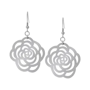 Silver-plated Stainless Steel Flower Earrings