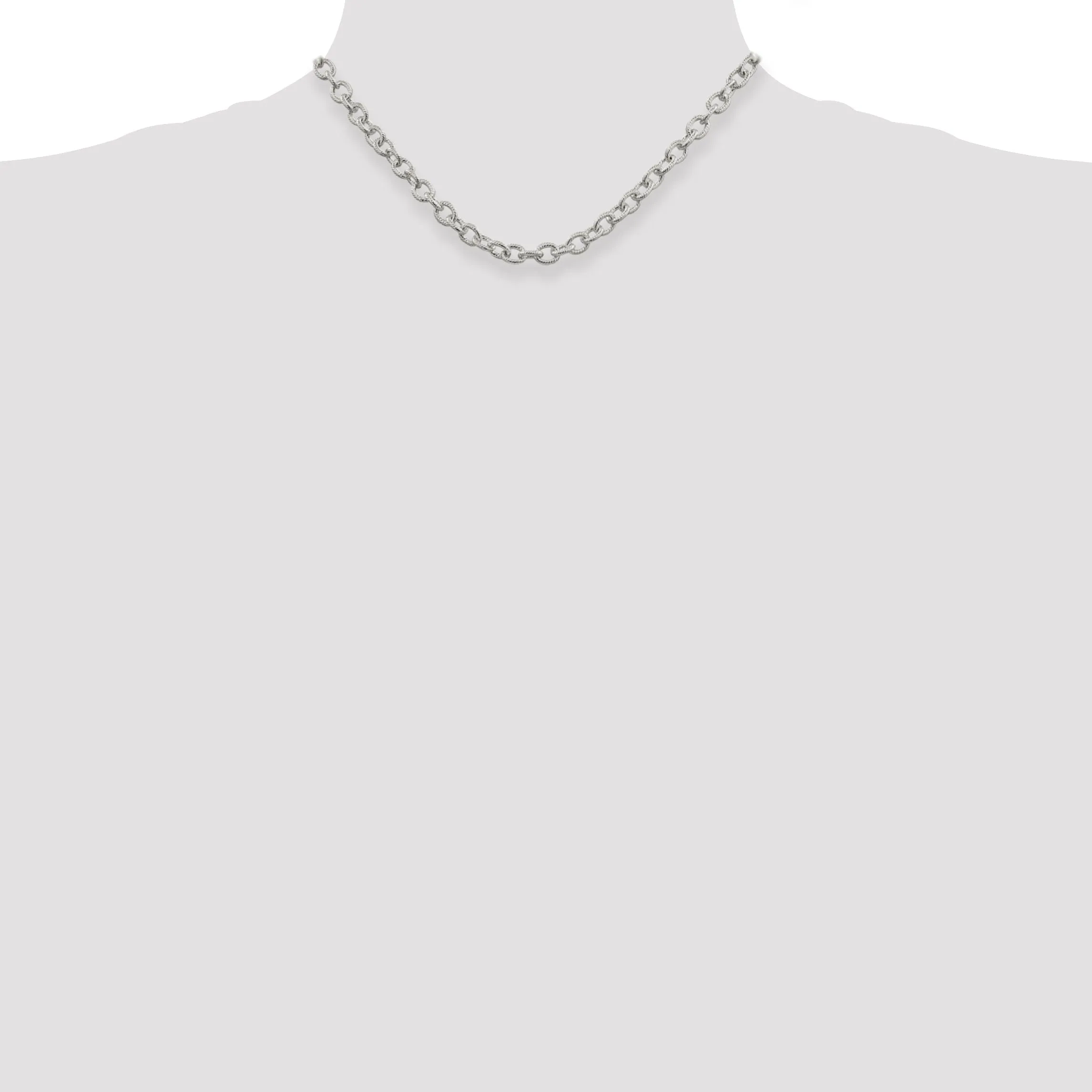 Silver Polished 6.25-mm Fancy Rolo Chain