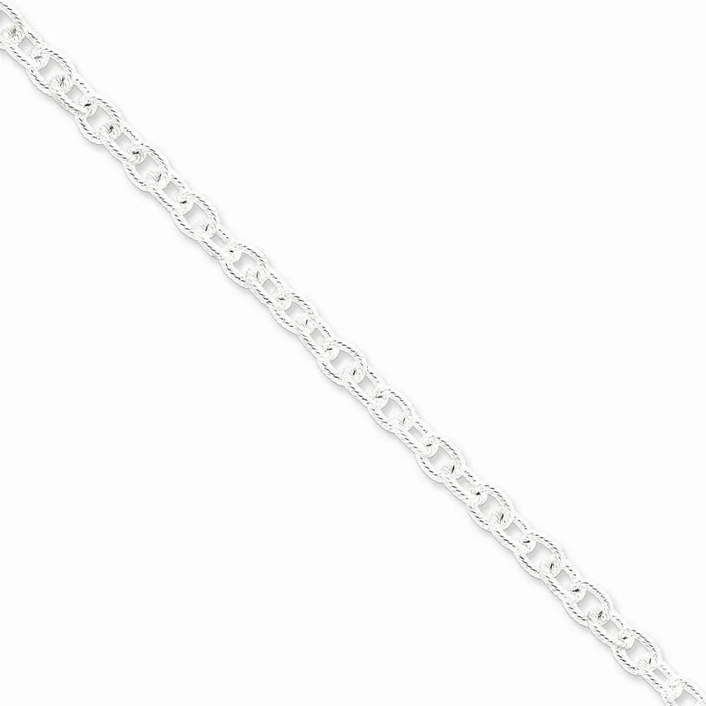 Silver Polished 6.25-mm Fancy Rolo Chain