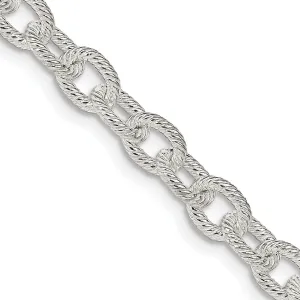 Silver Polished 6.25-mm Fancy Rolo Chain