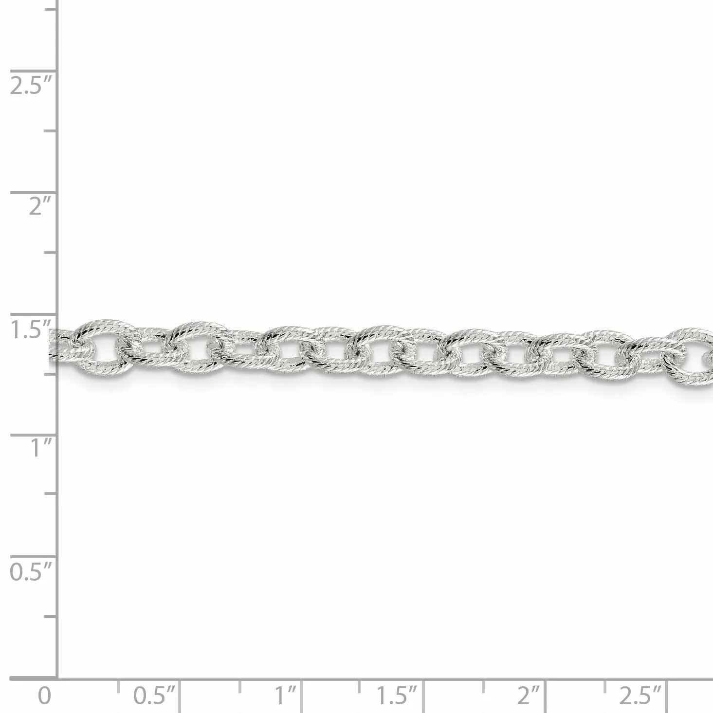 Silver Polished 6.25-mm Fancy Rolo Chain