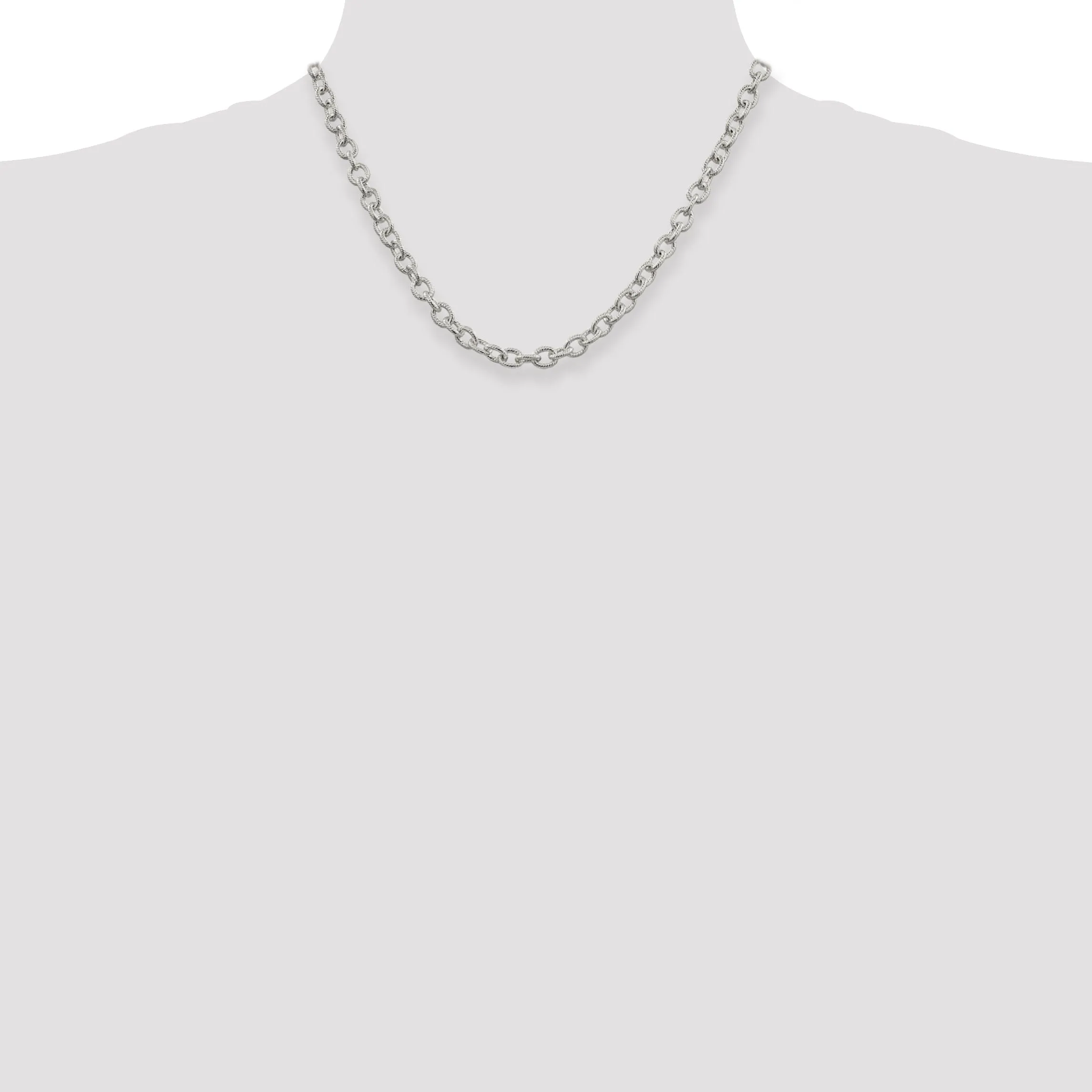 Silver Polished 6.25-mm Fancy Rolo Chain