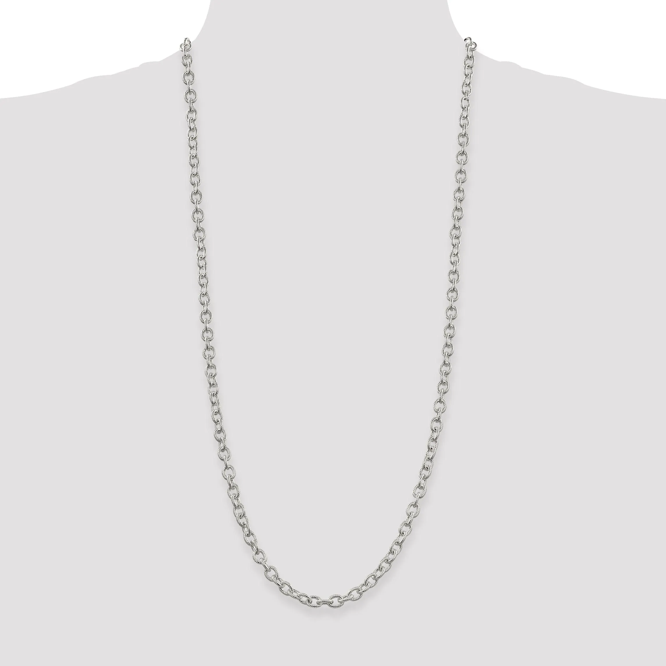 Silver Polished 6.25-mm Fancy Rolo Chain