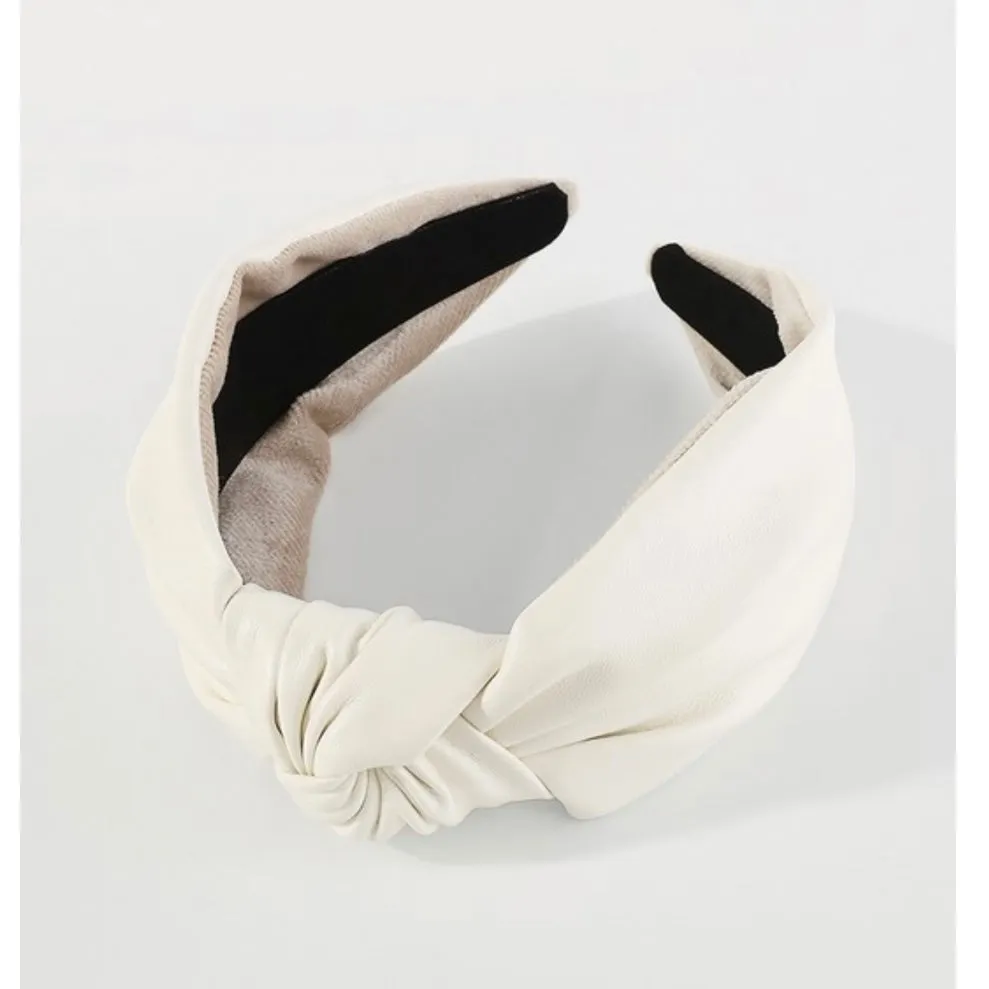 Soft Vegan Leather Topknot Headbands (4 Color Options)